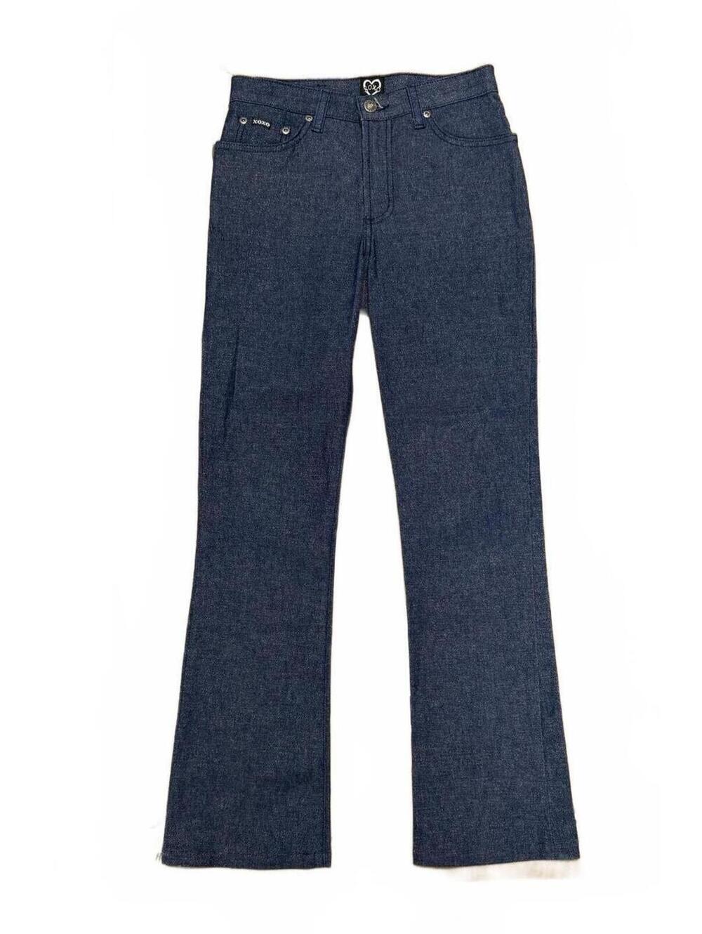 XOXO Jeans Women’s Blue Glitter Stretch Bootcut Y2K Denim Pants Low Rise